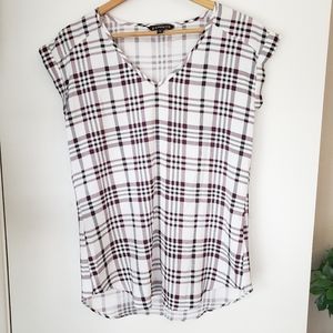 Express V-neck plaid shirt size XS